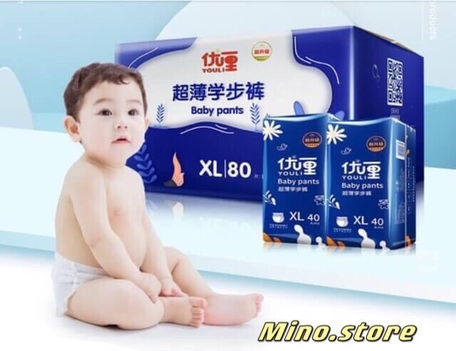 (TPHCM)Combo 2 Bịch Bỉm YOULI Xanh Tã Quần M88,L84,Xl80, 2XL72, 3XL68,4XL66