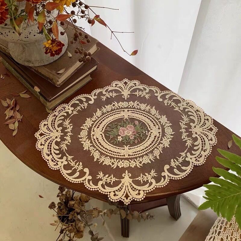 Khăn ren kiểu Pháp cổ điển trang trí -may.decor-