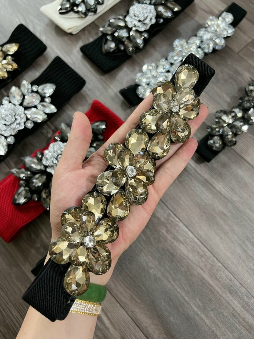 đai váy thắt lưng đính đá bản nhỏ,to