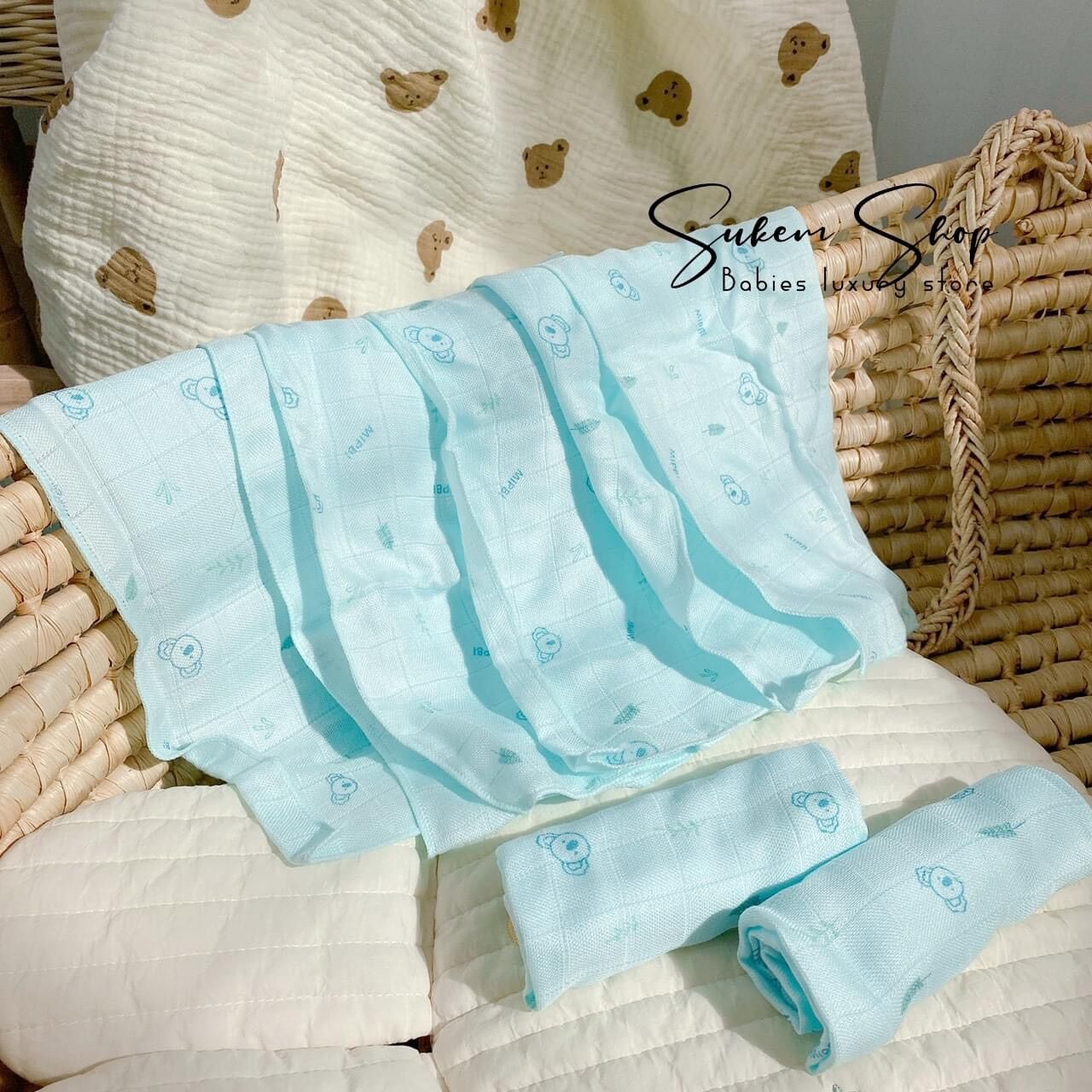 Khăn Sữa Sợi Tre MipBi ( Hộp 6 Chiếc)