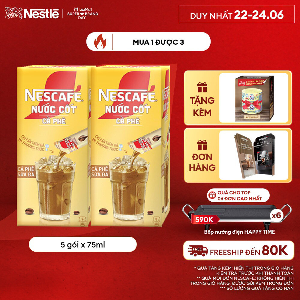 [ƯU ĐÃI THÁNG 6] Combo 2 hộp Nước Cốt Cà Phê NESCAFÉ Cà phê Sữa Đá