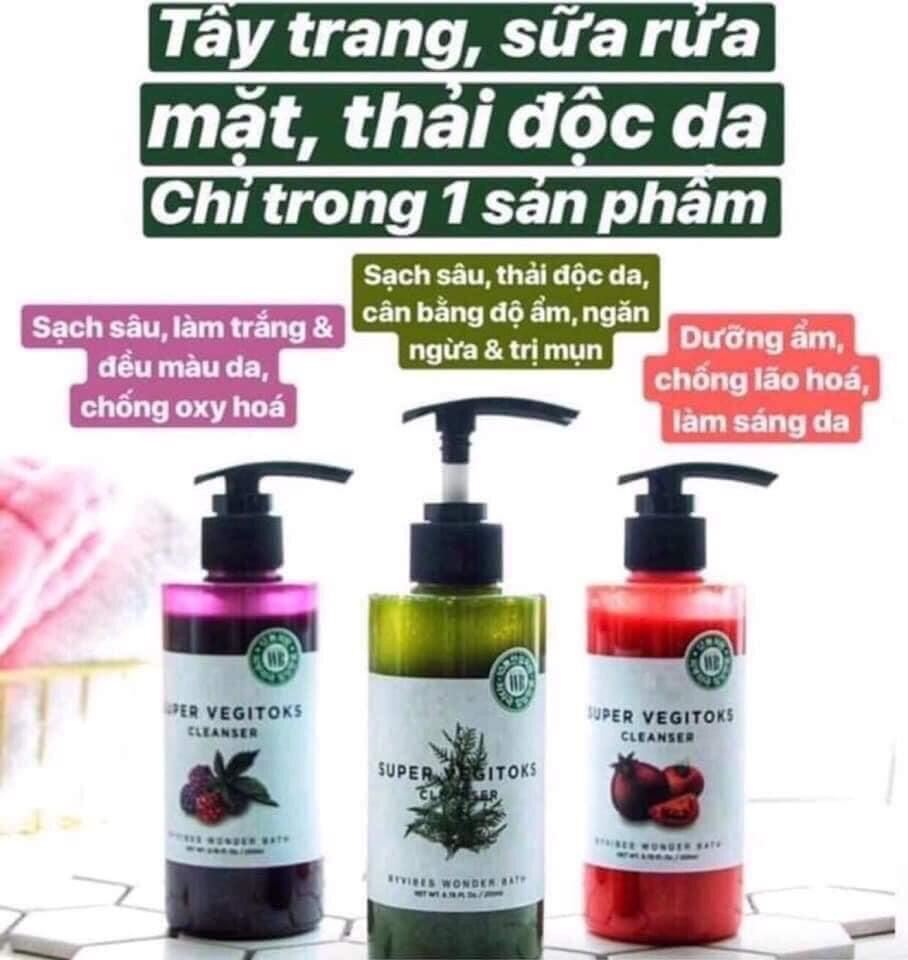 Sữa rửa mặt rau củ thải độc Wonder Bath Super Vegitoks Cleanser