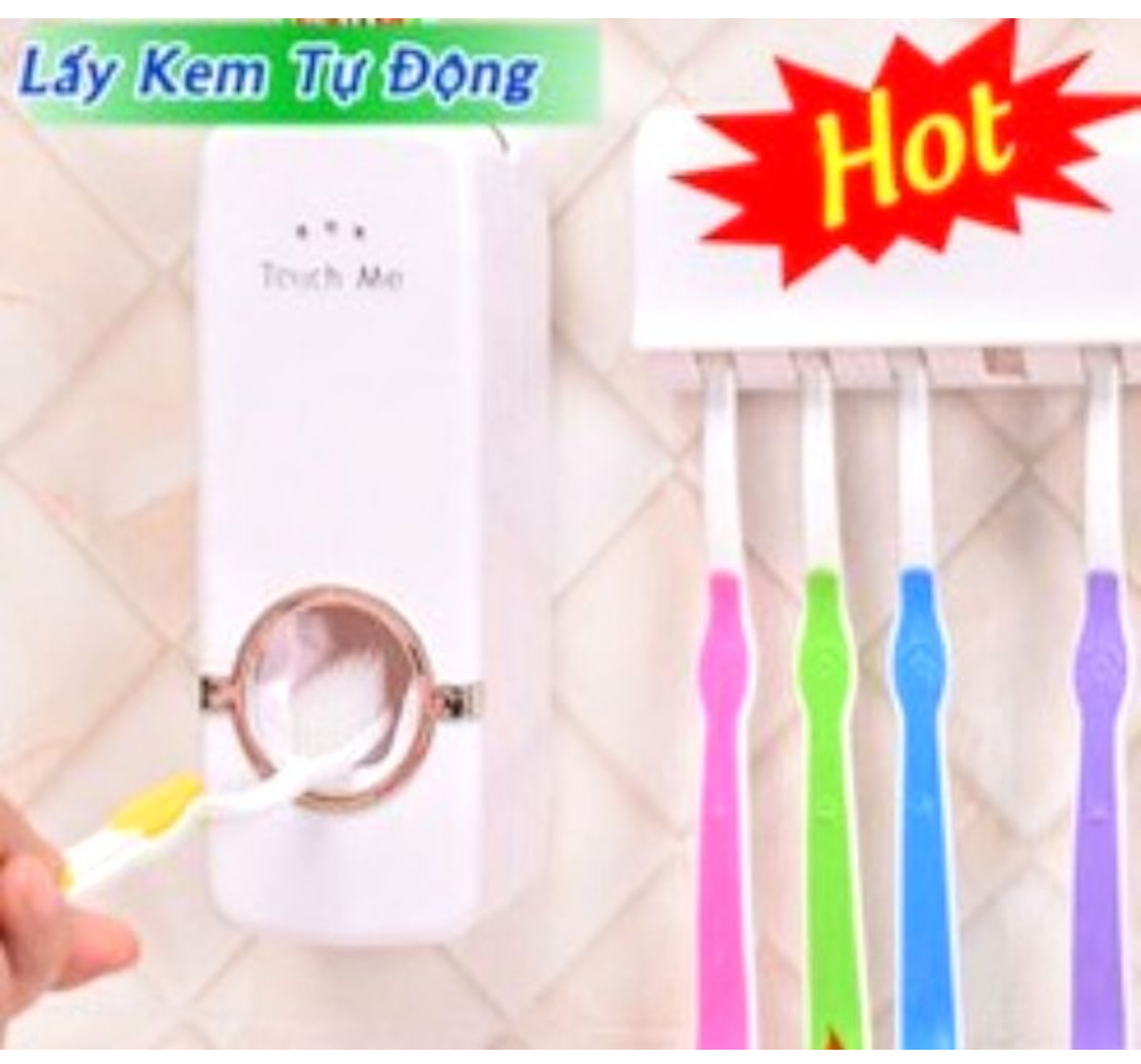 Dụng cụ lấy kem đánh răng tự động gác bàn chải thông minh hàng chuẩn