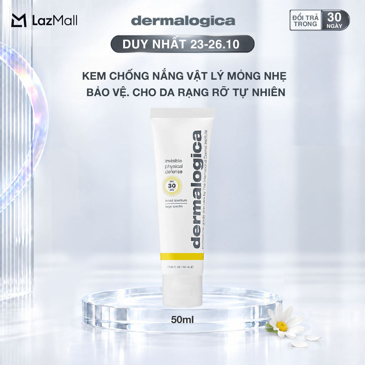 Kem chống nắng vật lý Dermalogica Invisible Physical Defense 50ml