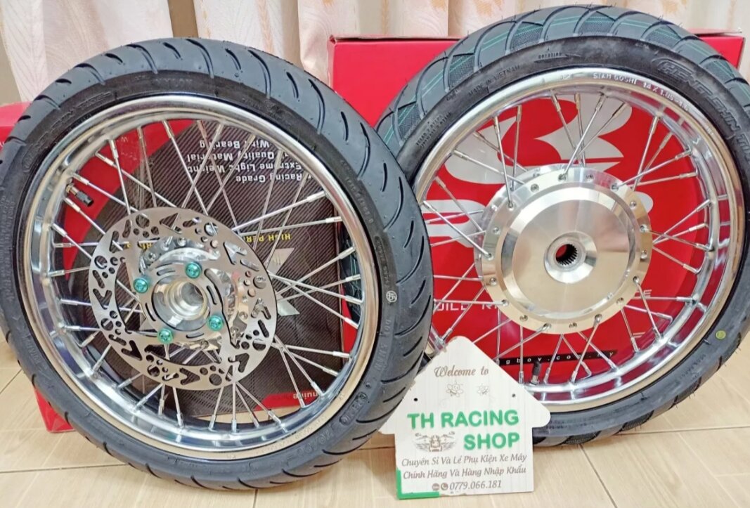 BÁNH CĂM VARIO 150 NIỀNG 14 SIAM GOSHI THÁI ĐÙM MẠ CROM FULL VỎ RUỘT CHENSHIN GẮN VỪA KHÔNG CHẾ ĐÃ RÚT CĂM VÔ VỎ RUỘT