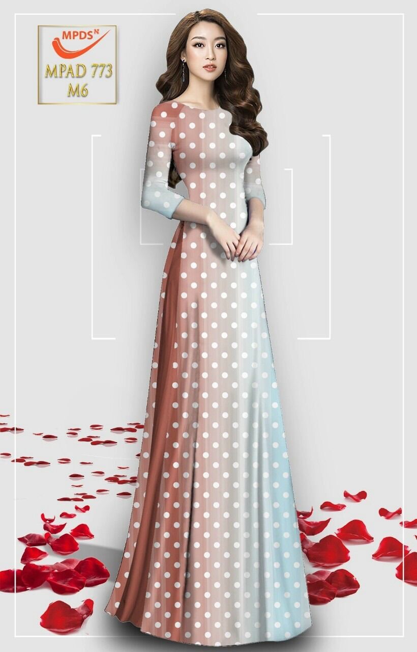 [HCM]Vải áo dài chấm bi
