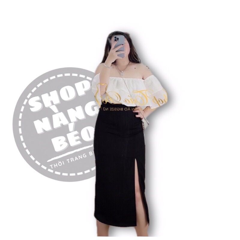 (SHOP TÁO ĐỎ BIGSIZE 50kg đến 90kg) chân váy midi dài xẻ tà
