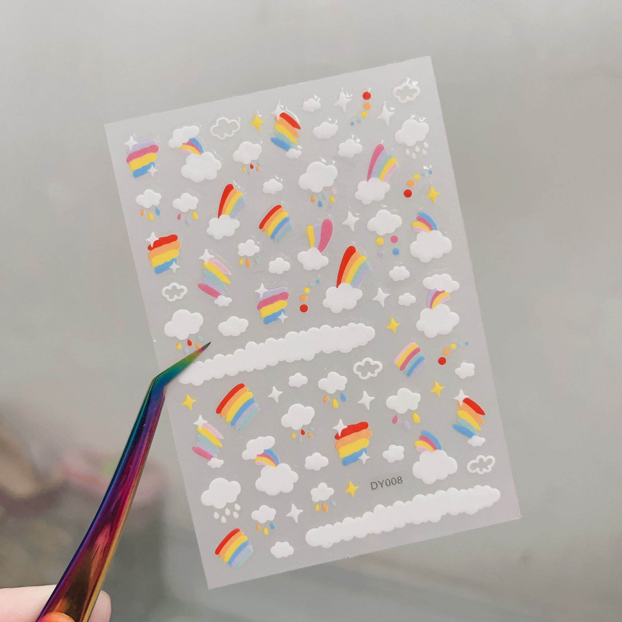 Sticker dán móng tay hình đám mây ánh sao siêu hot