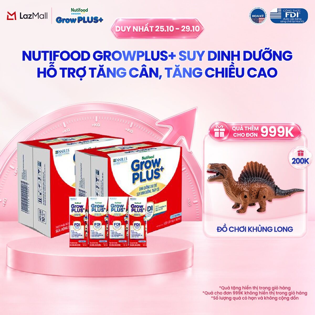 Thùng Sữa Nước Pha Sẵn Nutifood GrowPLUS+ Ít Đường suy dinh dưỡng - Hỗ trợ tăng cân, tăng chiều cao - Trên 1 tuổi (48 Hộp x 180ml) (Bao bì tùy đợt nhập hàng)