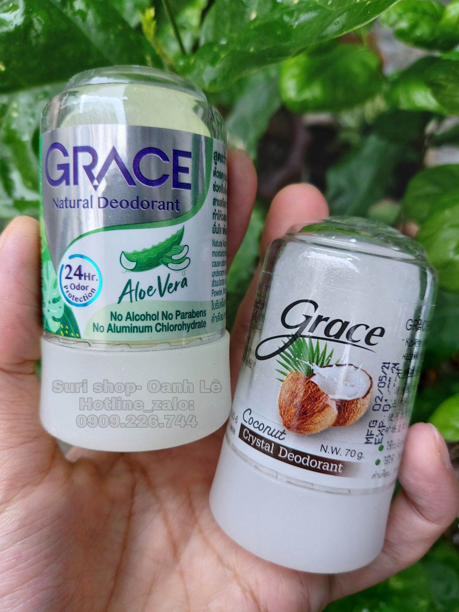 Combo 2 cục lăn nách đá khoáng Grace Thái Lan giảm hôi nách,ngăn tiết mồ hôi