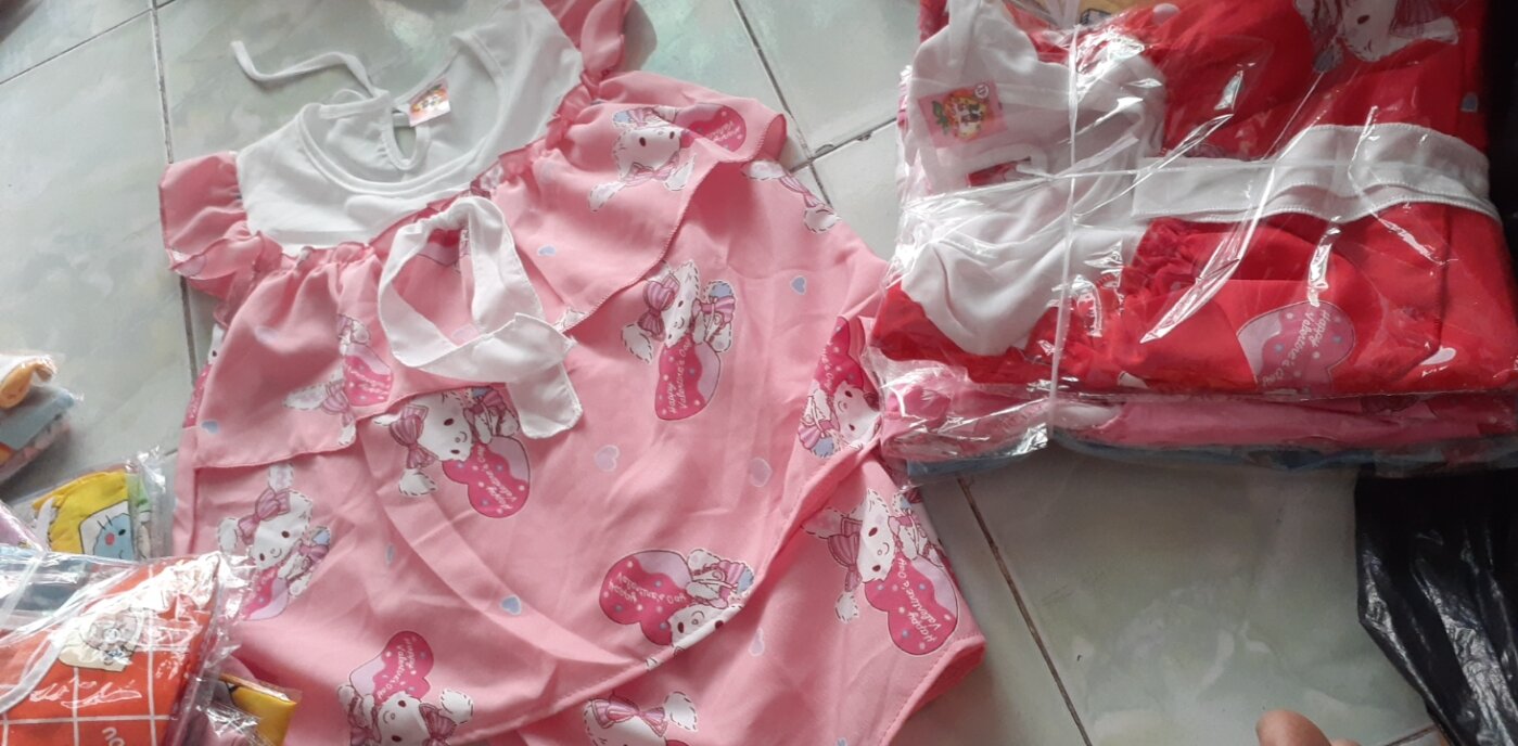 bộ lụa cho bé gái