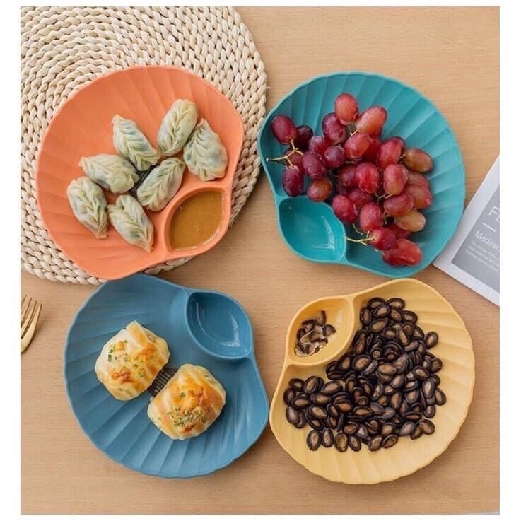 Set 4 đĩa nhựa lúa mạch vỏ sò xinh xắn, bắt mắt, rẻ đẹp