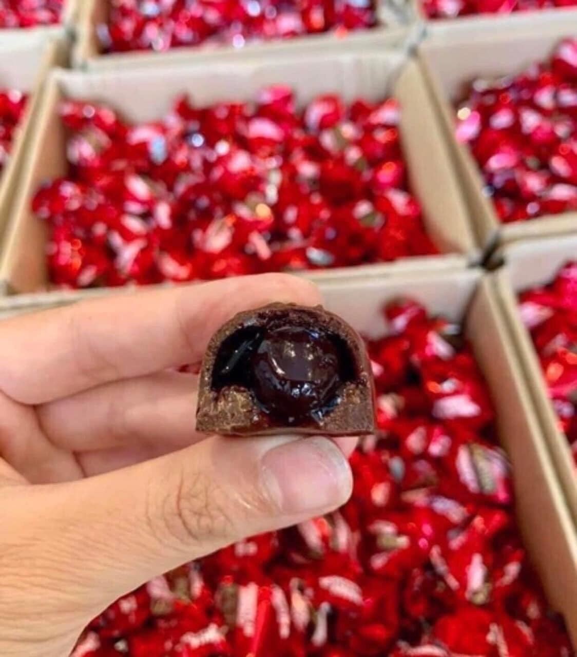 KẸO SOCOLA NHÂN RƯỢU CHERRY MIESZKO của NGA 🇷🇺 Gói Túi 1kg