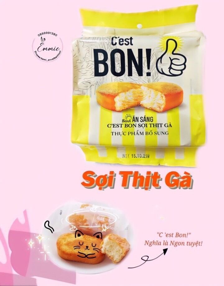 Bánh Bon sợi thịt gà bịch 5 gói