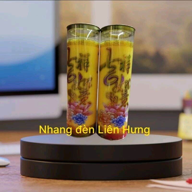 1 đôi đèn cầy sáp bơ cháy 5 ngày