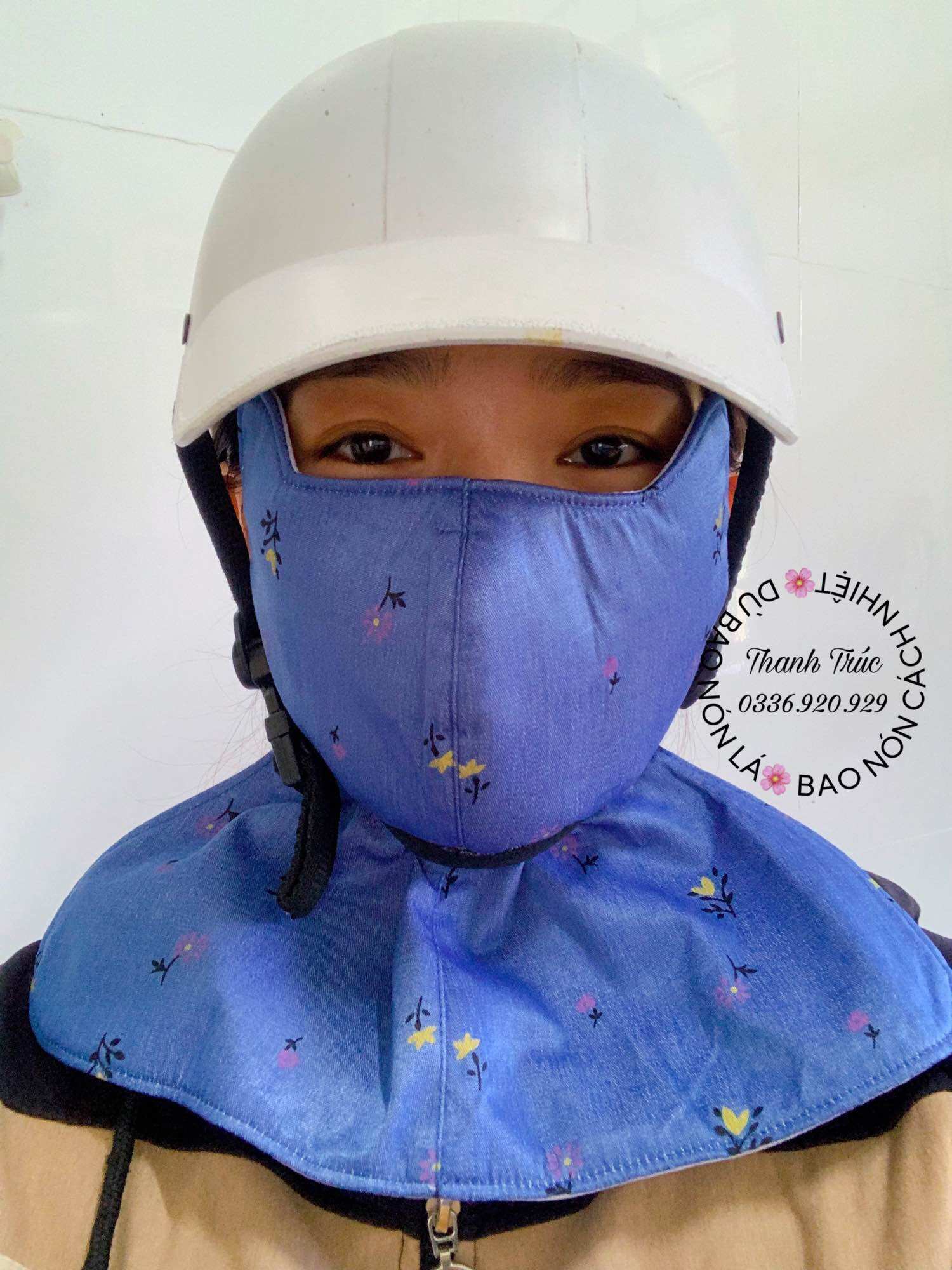 🐰khẩu trang jean tai thỏ+ 3 lớp/che full cổ+ có nút điều chỉnh