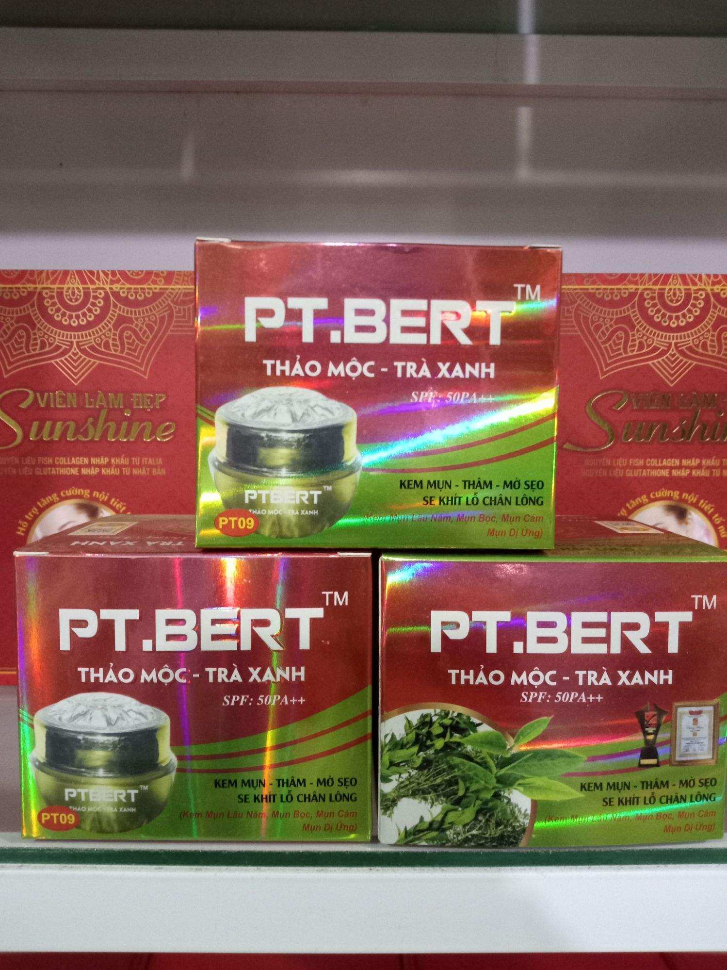 Kem pt bert thảo mộc trà xanh Mụn thâm mờ sẹo se khít lỗ chân lông