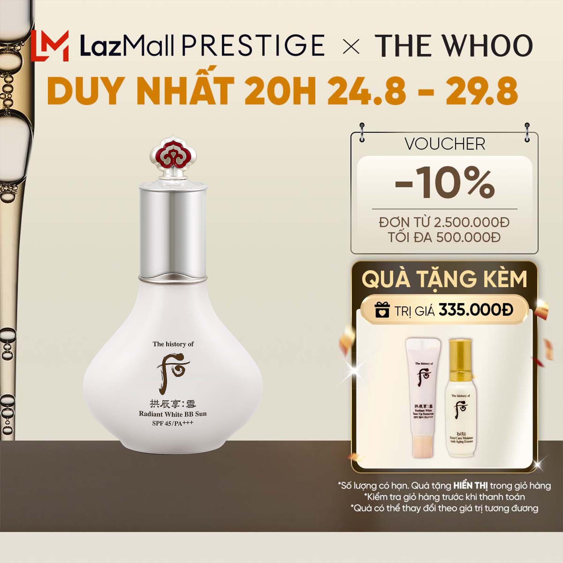 Kem BB trang điểm chống nắng The history of Whoo Gongjinhyang Seol Radiant White BB Sun SPF45/PA+++ 40ml