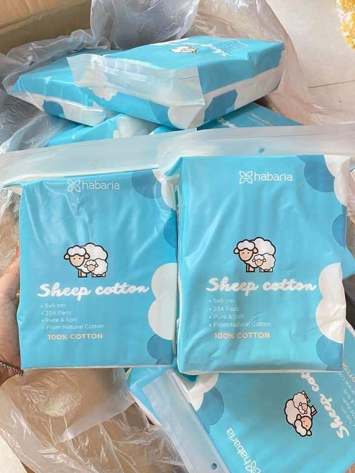 Bông Tẩy Trang Cừu Habaria Sheep Cotton 234 miếng