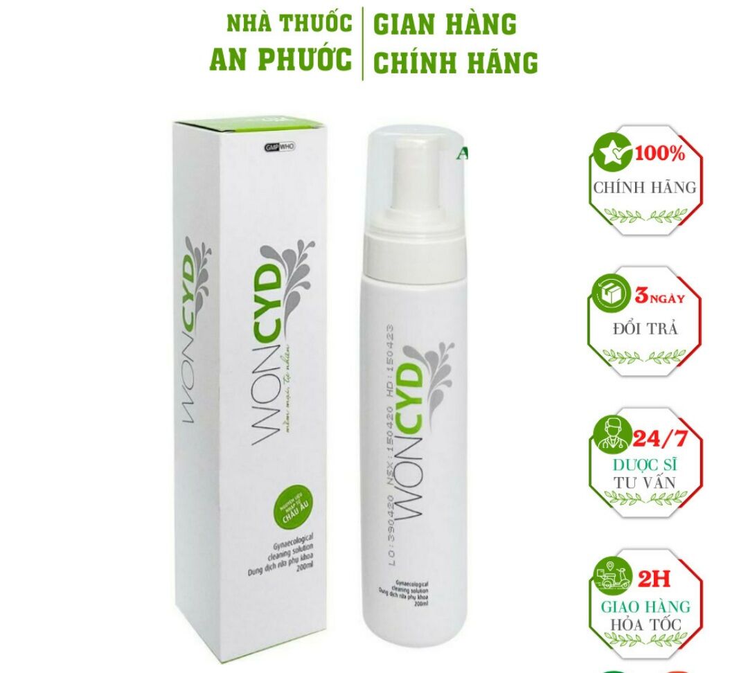 Dung dịch vệ sinh Woncyd tạo bọt chai 200ml