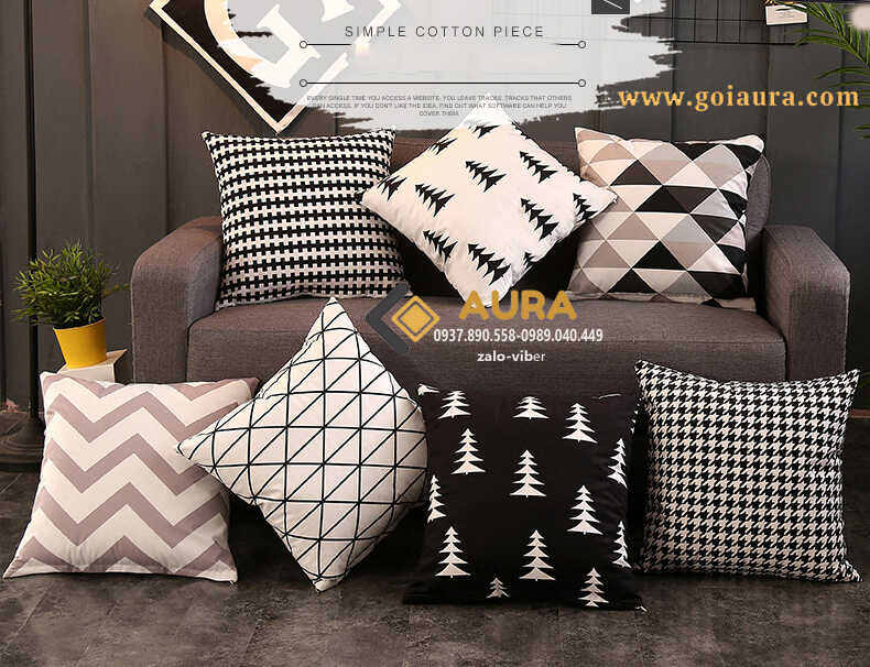 Gối tựa lưng, gối sofa, gối trang trí, gối vuông, gối văn phòng 45X45