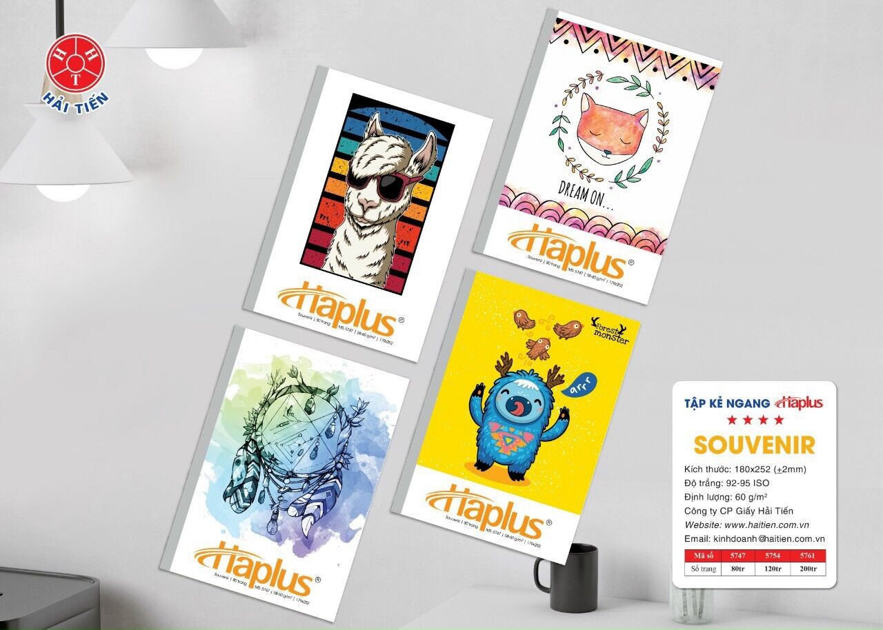 Vở kẻ ngang 80trang Haplus Souvenir Hải tiến