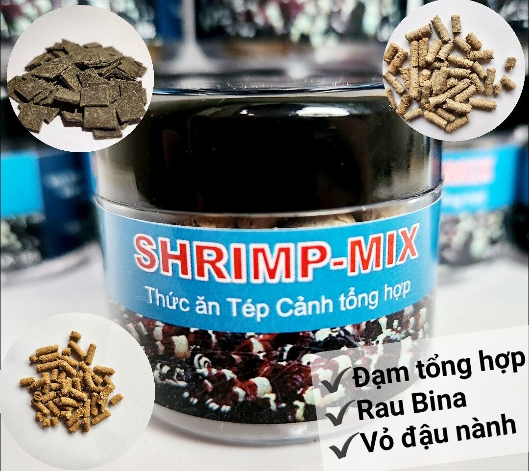 THỨC ĂN HỖN HỢP MIX nguyên liệu nhập khẩu dành cho tép cảnh SHIRMP MIX