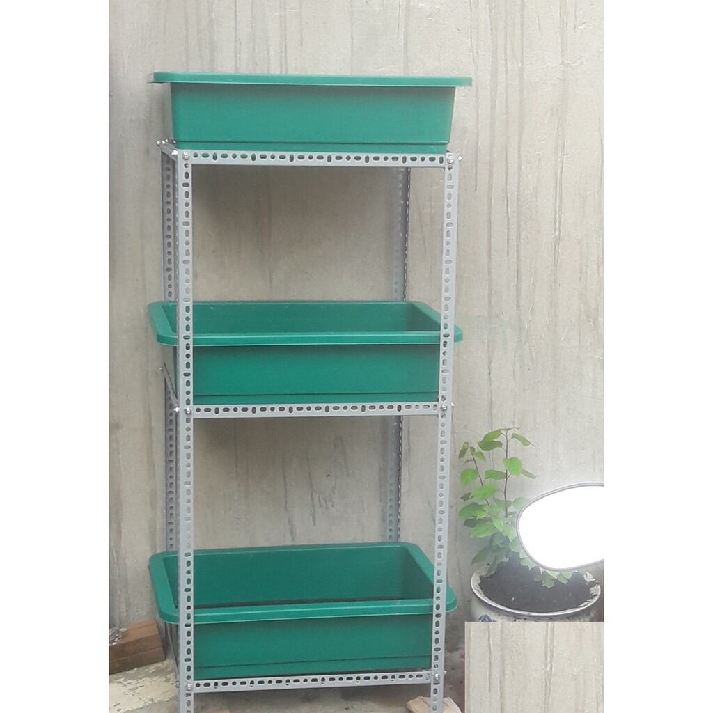 Kệ sắt V lỗ 4 tầng chậu .kệ sắt v lỗ đa năng