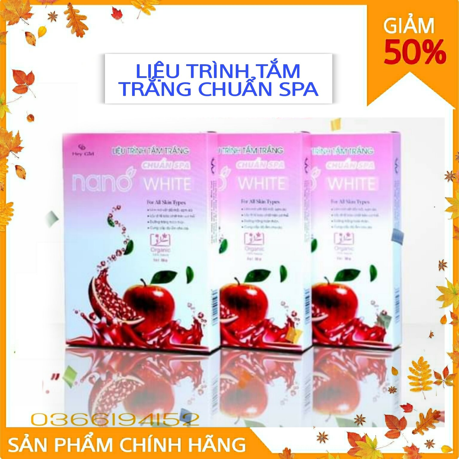 Tắm trắng body - truyền trắng  NANO WHITE ,liệu trình tắm trắng chuẩn spa, mờ nám,tàn nhang, đốm đen, chống nắng, dưỡng da(chính hãng)