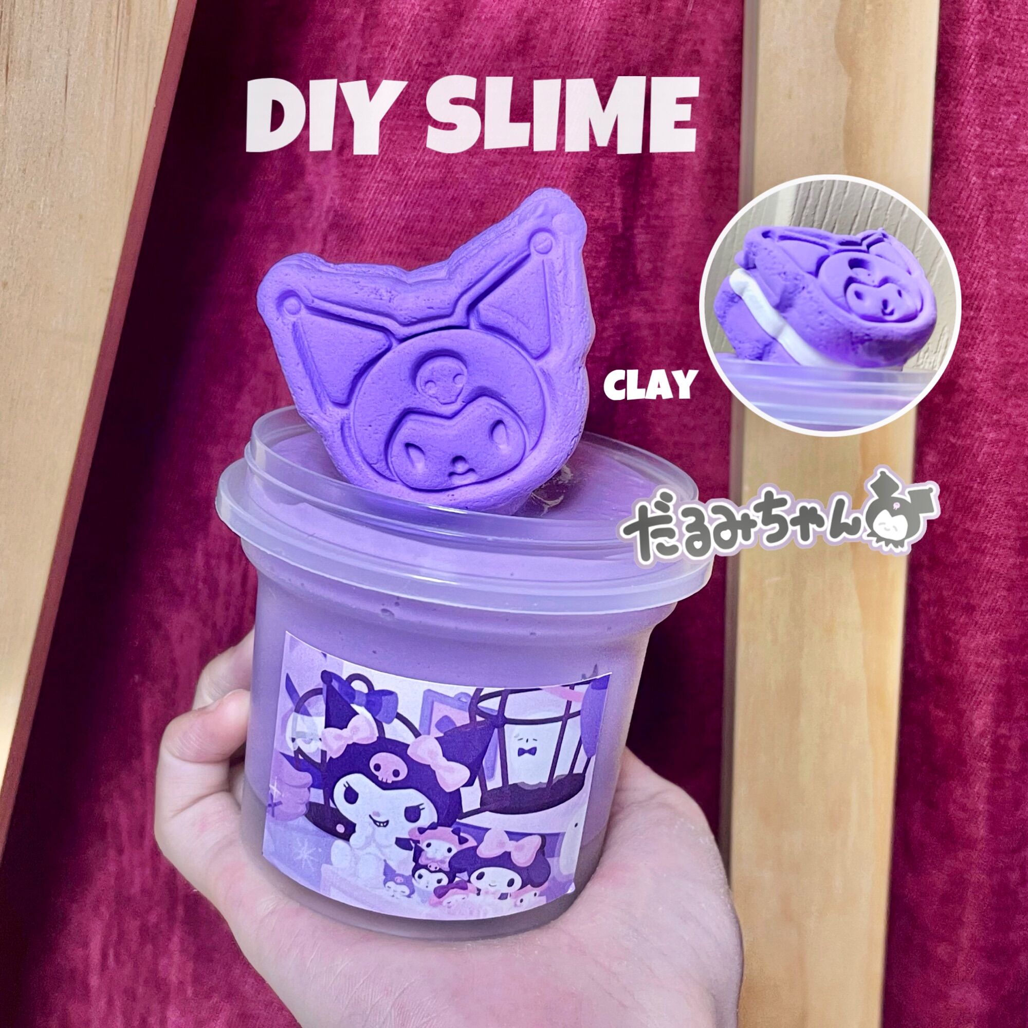 Diy slime - slime kèm bánh kuromi làm từ đất sét
