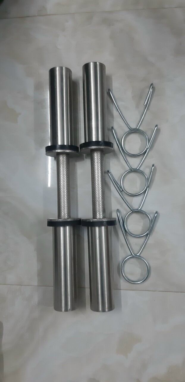 Đòn tạ tập tay phi 50. chất liệu inox, 1 cặp gồm 2 đòn và 4 kẹp tạ. chiều dài 47cm