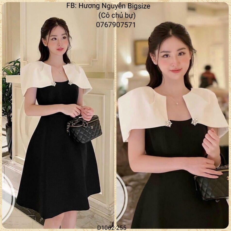 60-90kg bigsize đầm khoác đính đá d1062