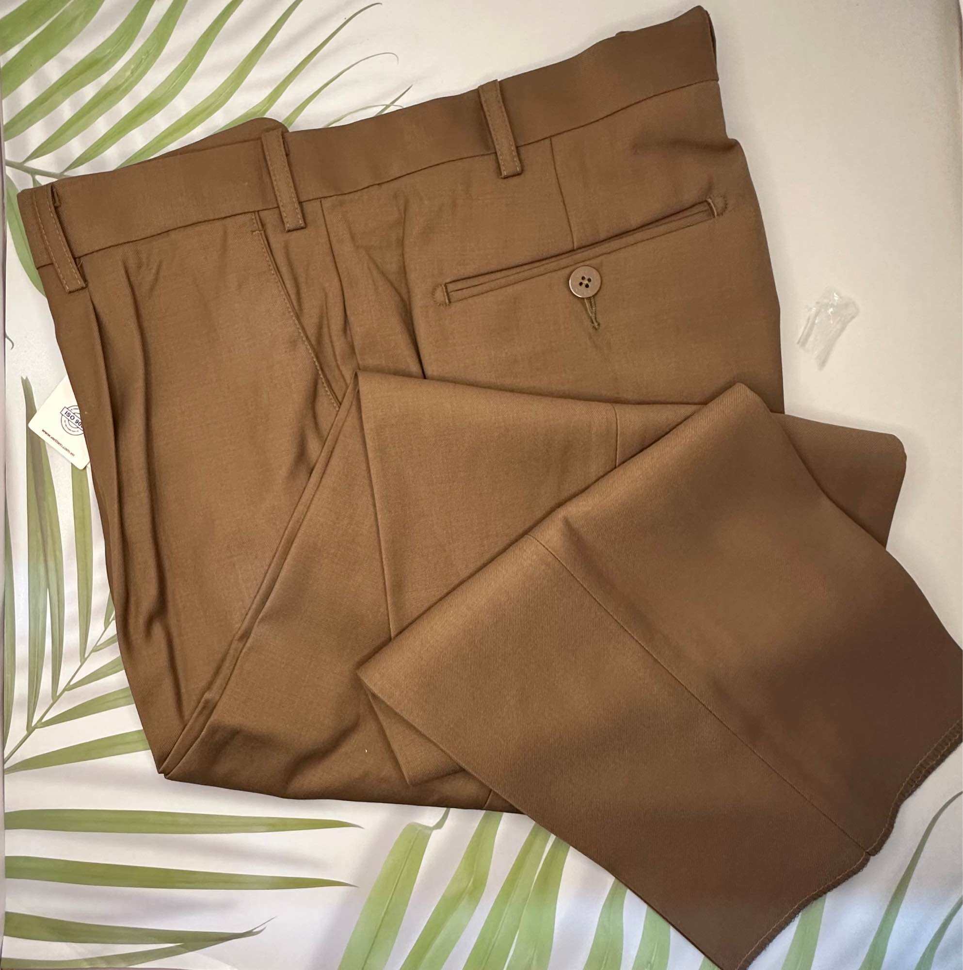 (1P5046) quần tây việt tiến ,1ly, form reguar màu brown/M