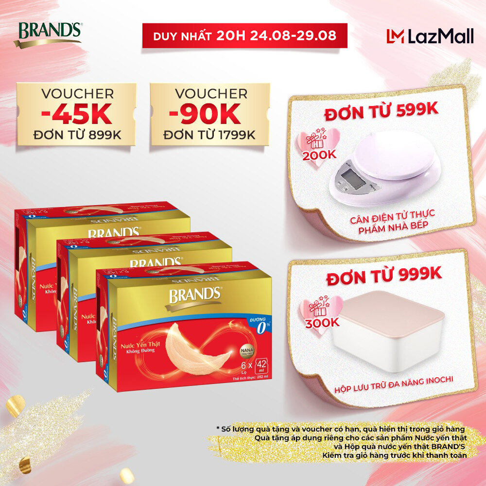Combo 3 nước yến thật brand's không đường