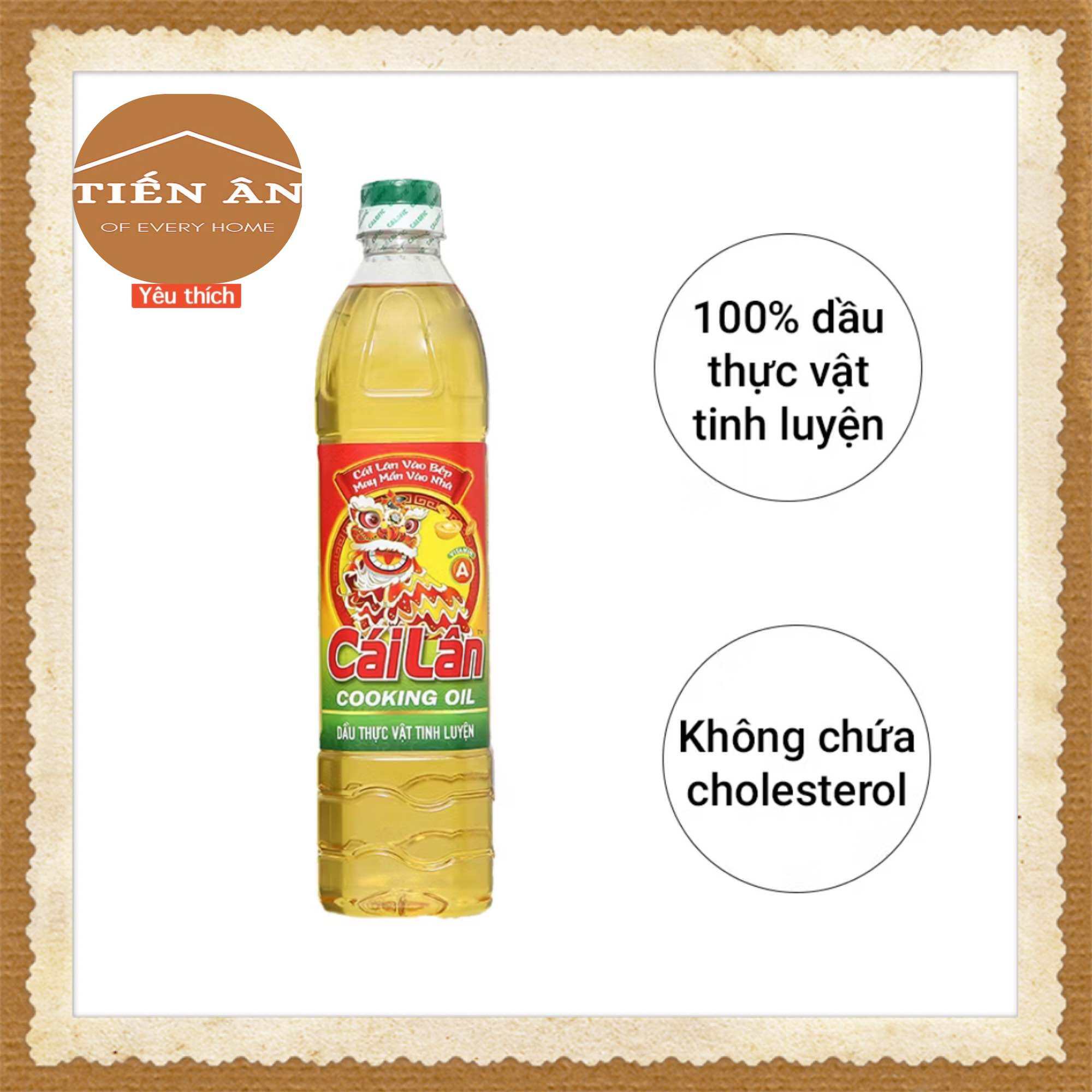 Dầu thực vật tinh luyện Cái Lân chai 1 lít