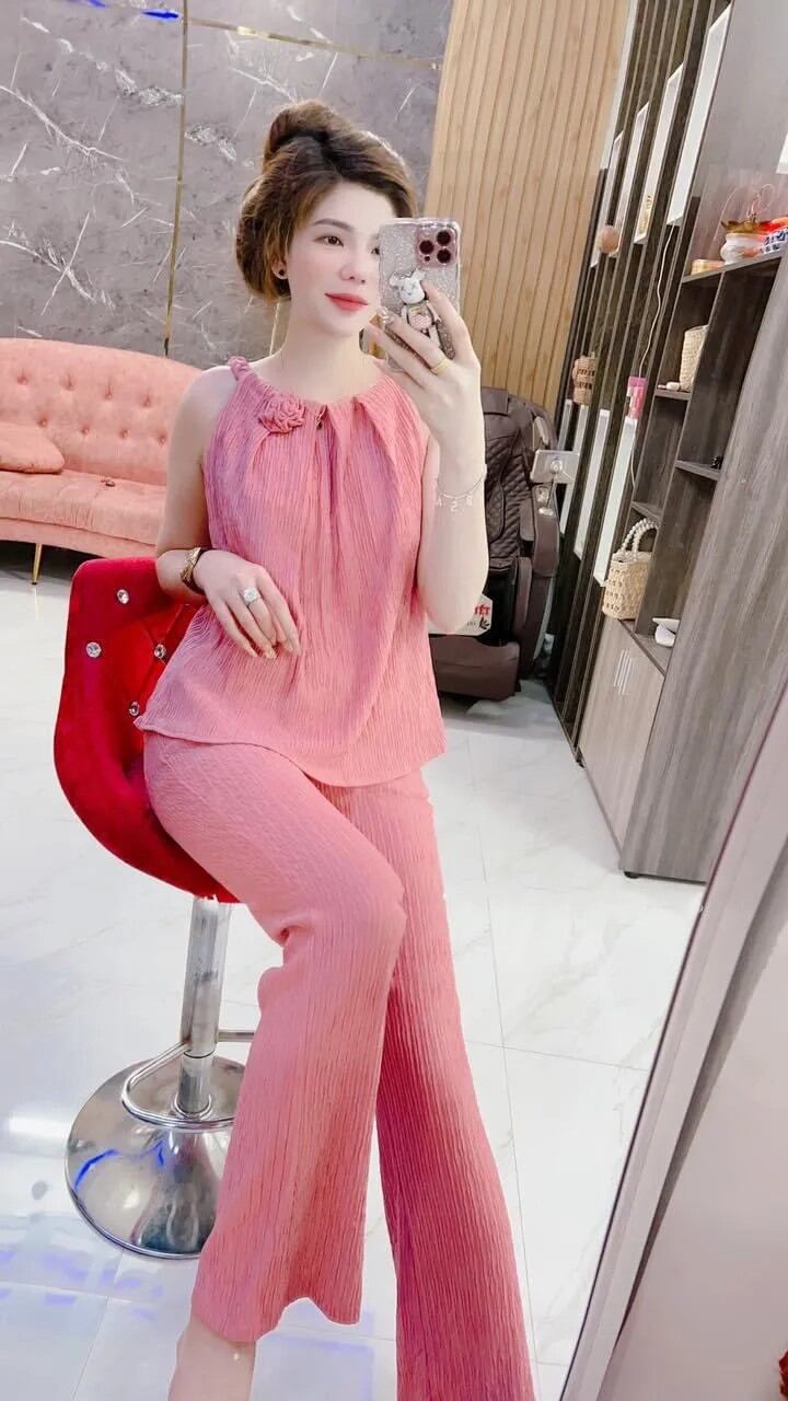 Sét bộ dài yếm hoa