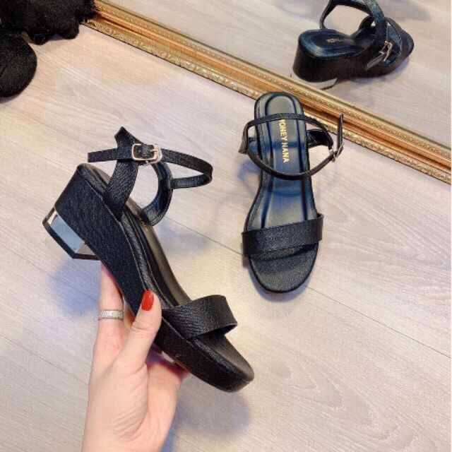 Sandal quai ngang MAILIAA đế xuồng gót bạc 5 phân
