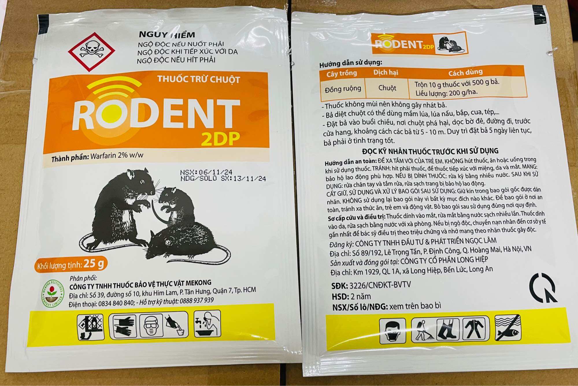 [HCM]Combo 5 gói Rodent 2DP 25g - Diệt chuột tận gốc