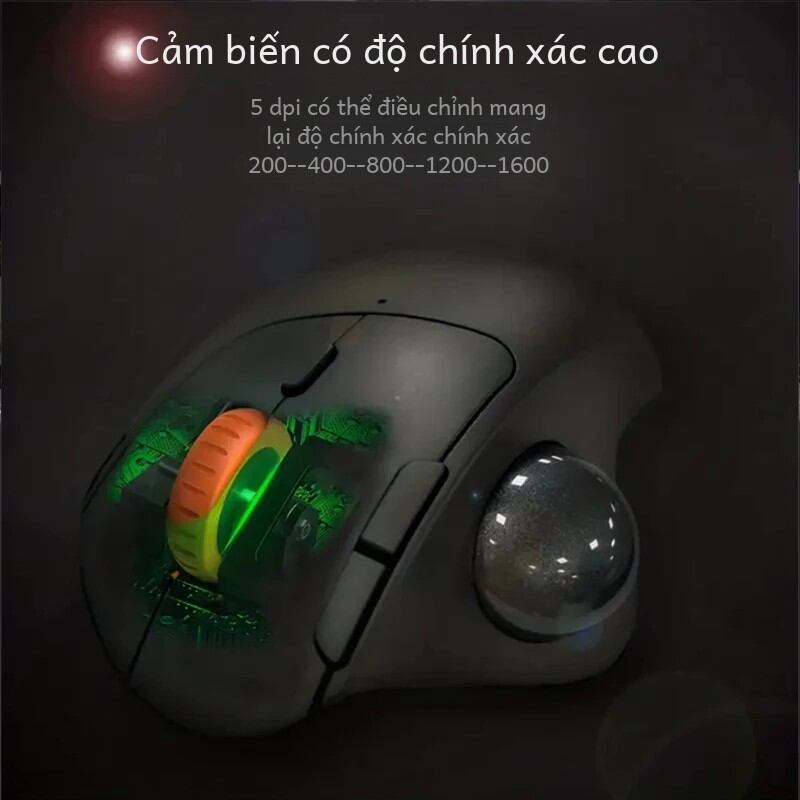 2.4G + Bluetooth Sạc Không Dây Chuột Trackball Công Thái Điều Khiển Ngón Tay Cái Phụ Kiện Máy Tính Chơi Game Với Giao Diện Usb