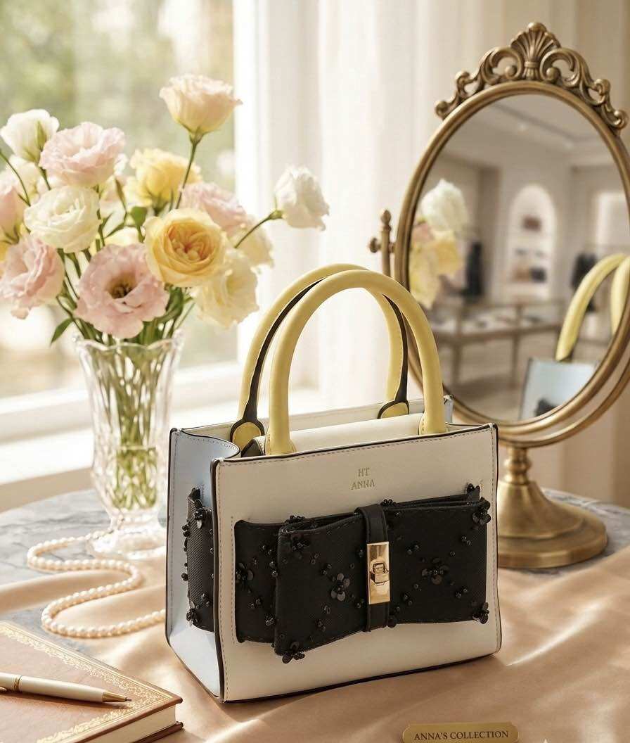 [HI ANNA] Túi cầm tay nơ đính đá thiết kế tiểu thư SEREN