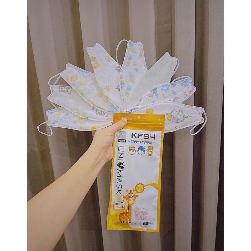 Khẩu trang trẻ em 4 lớp kf94 uni mask - kháng khuẩn và chống bụi mịn cho bé 3-8t