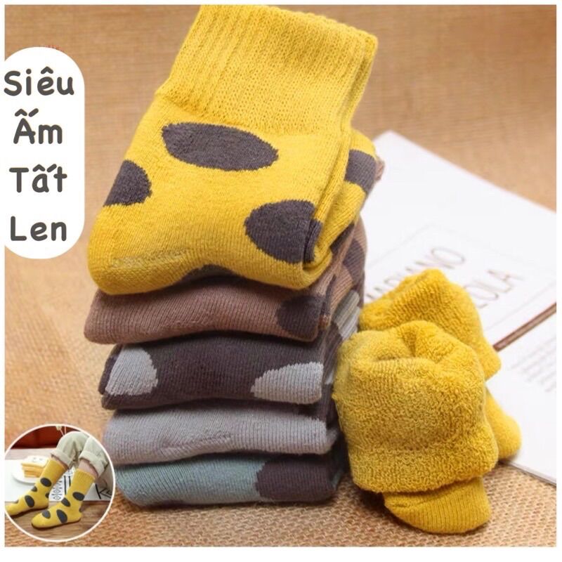 Combo 5 đôi Tất Vớ len xù cho bé trai bé gái