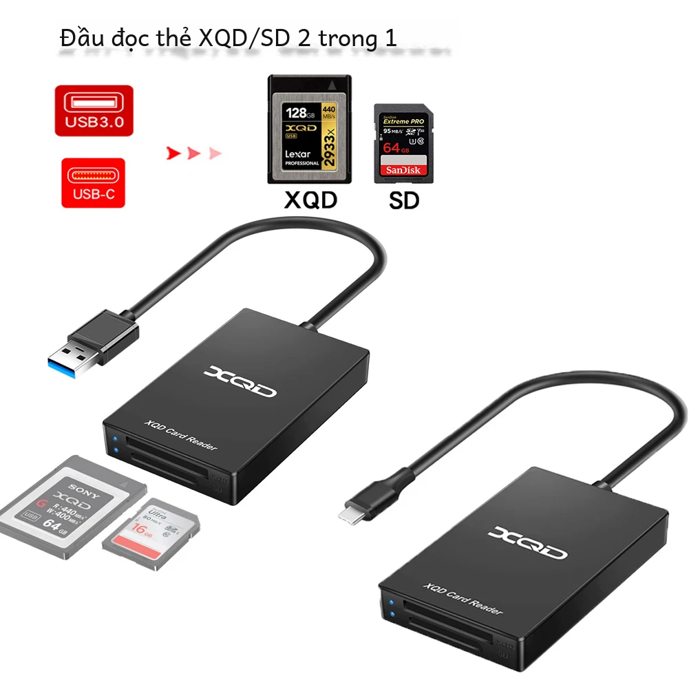 Đầu Đọc Thẻ Xqd Sd Đa Chức Năng Type-C USB 3.0 Với Tốc Độ Lên Đến 5Gbps Cho Sony Gm Series đầu Đọc Thẻ Nhớ Bên Ngoài