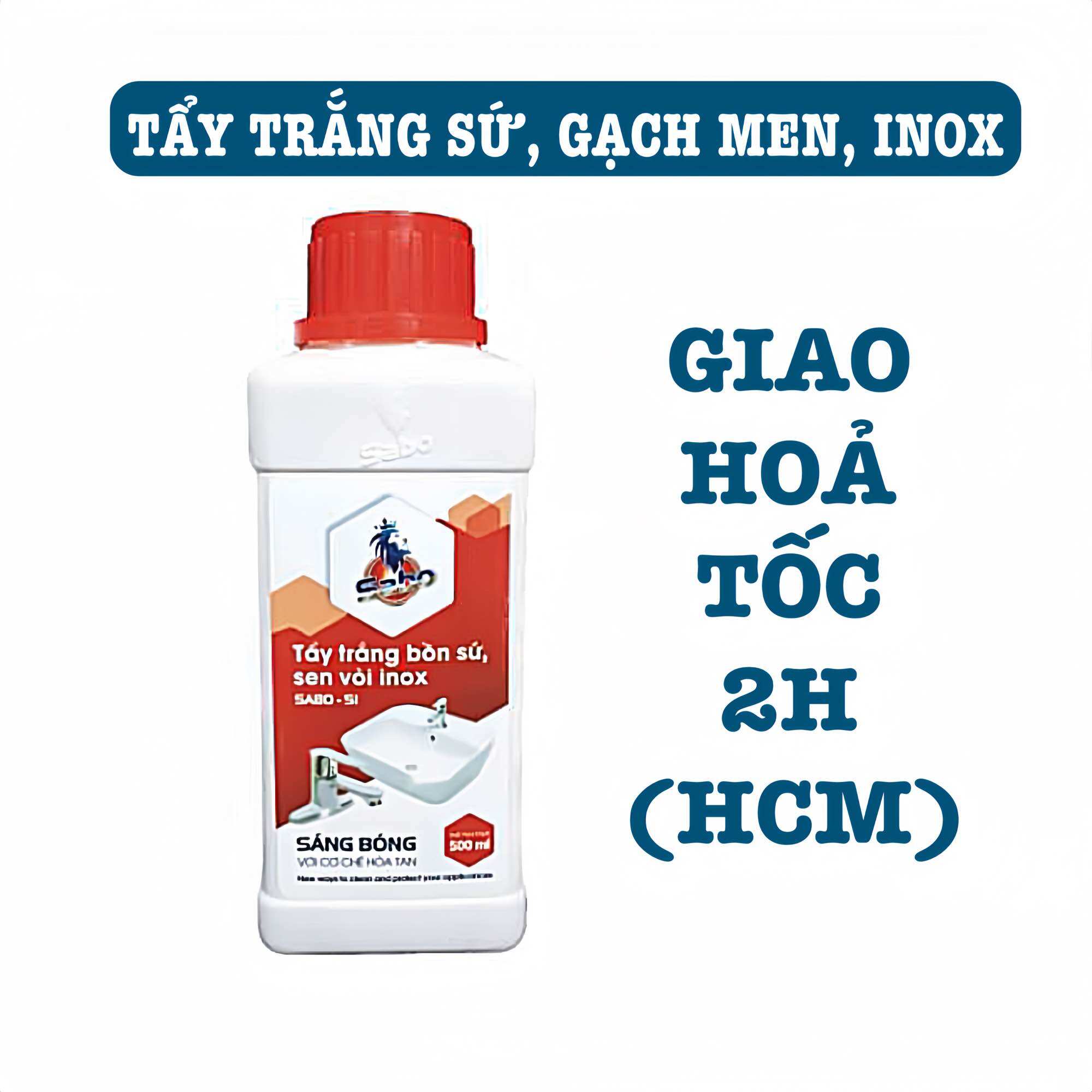 Chất tẩy rửa đa năng SABO-SI, Tẩy trắng bồn cầu, gạch men, sen vòi inox bám cặn canxi, ố vàng lâu năm trong nhà vệ sinh, toilet, phòng tắm