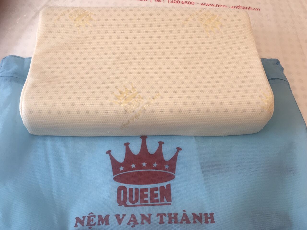 Gối Cao Su thiên nhiên Vạn Thành dợn sóng size 33x51×9cm