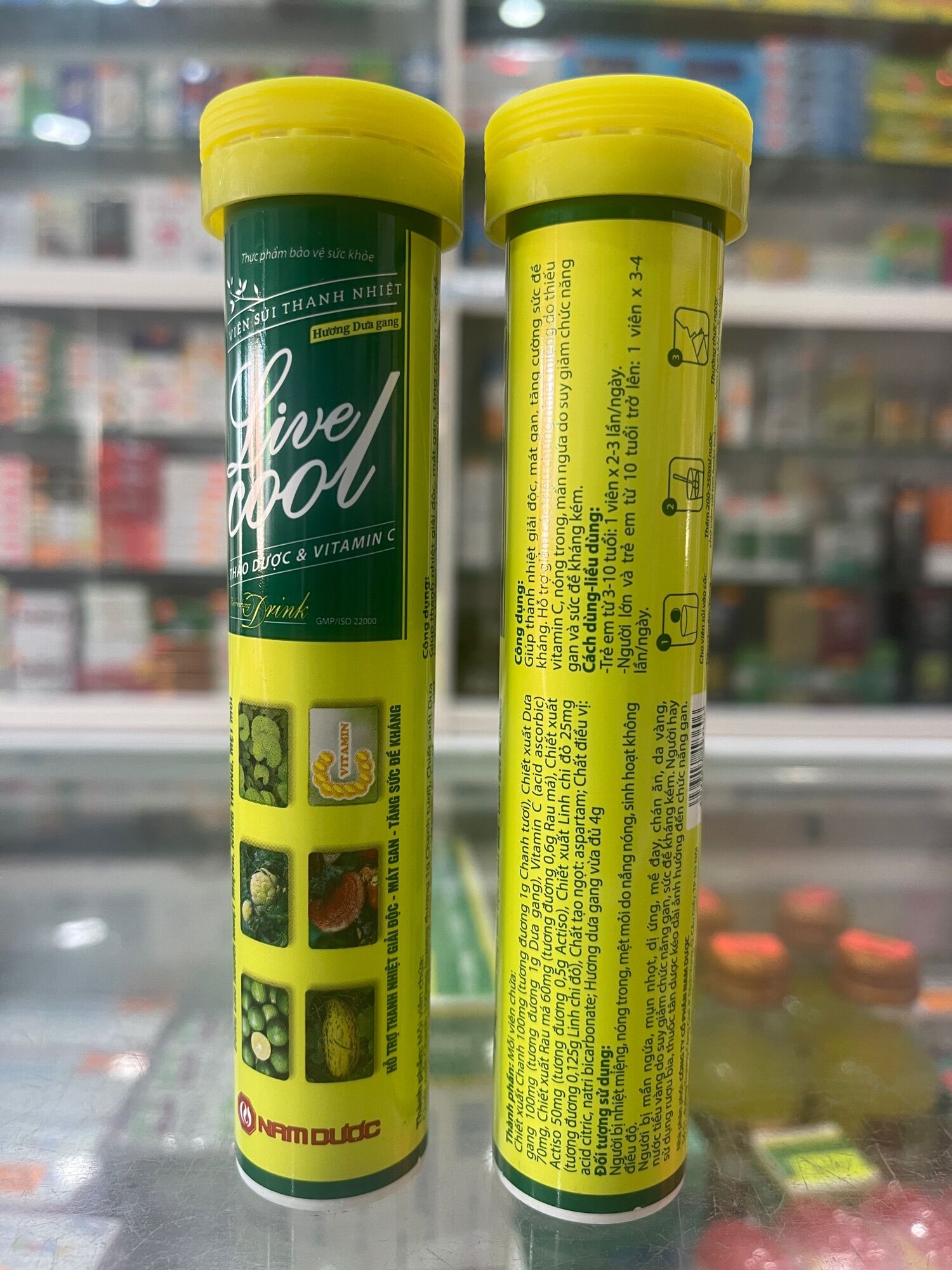 Viên sủi thanh nhiệt Live Cool - hương dưa gang - 16 viên/tube