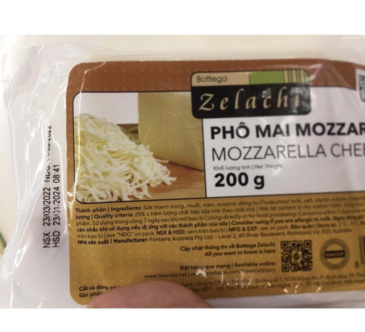 Phô mai Mozzarella kéo sợi hàng Úc Shredded Cheese 200g