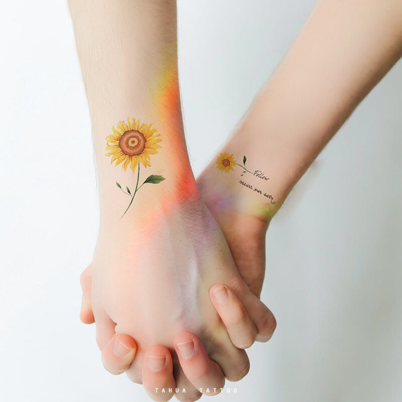 Cô Ấy Vẽ Hoa Hướng Dương Hình Xăm Phong Cách Instagram Chống Nước Kéo Dài Hình Nữ Nổi Tiếng Trên Mạng Hình Xăm cao cấp