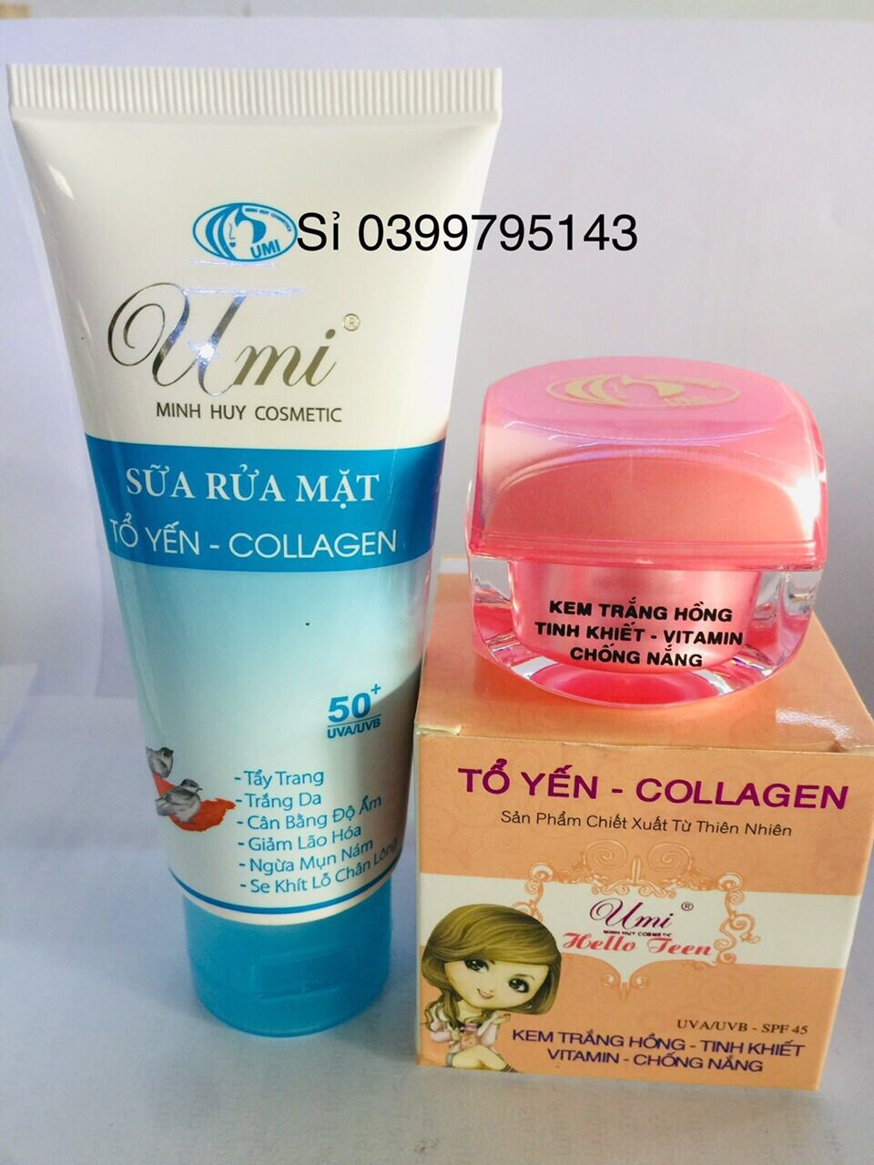 Combo kem umi trắng da tinh khiết và sữa rửa mặt