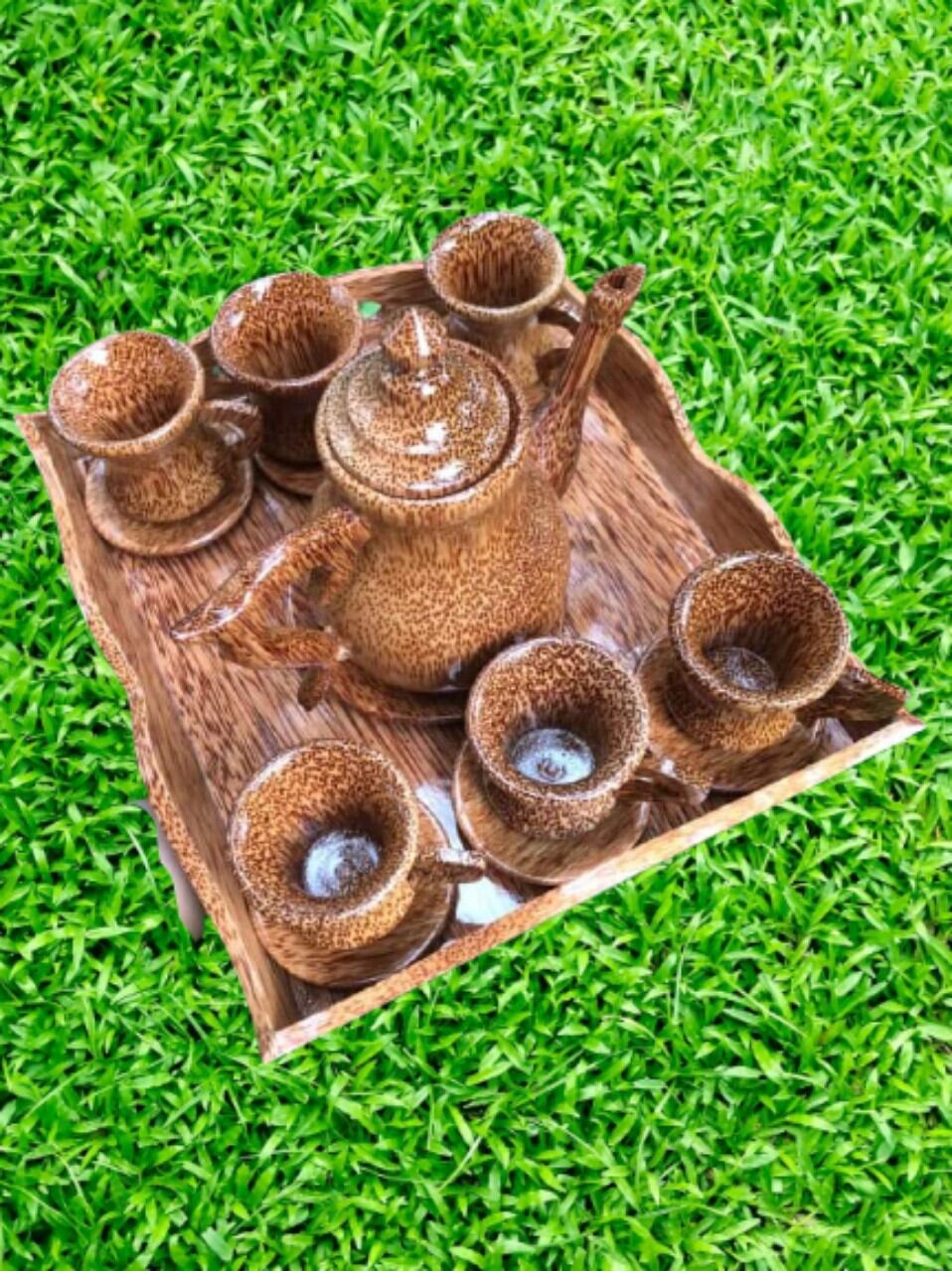 bộ tách trà làm từ gỗ dừa cao cấp